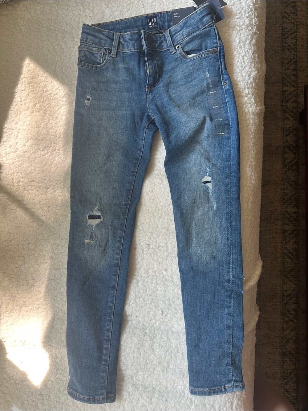 GAP Kids Blue Distressed Slim Jeans
